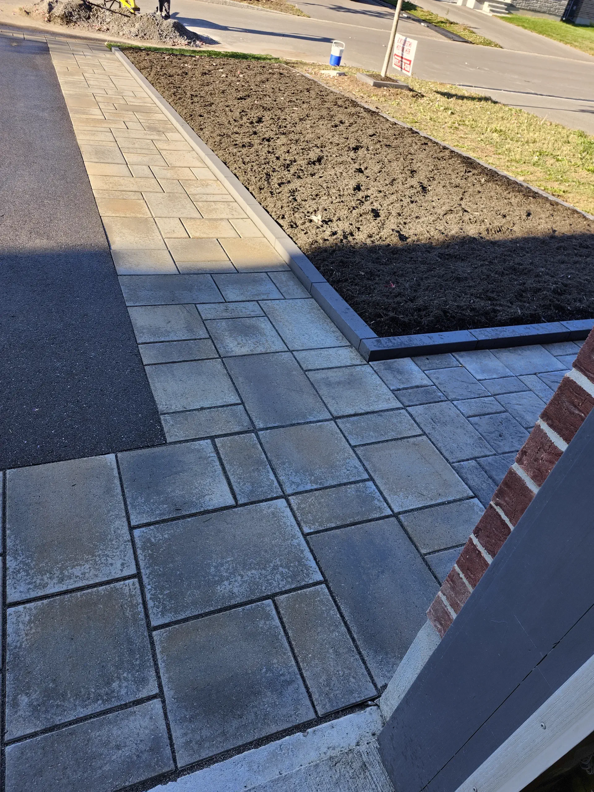 Driveway and yard landscaping — front and rear set