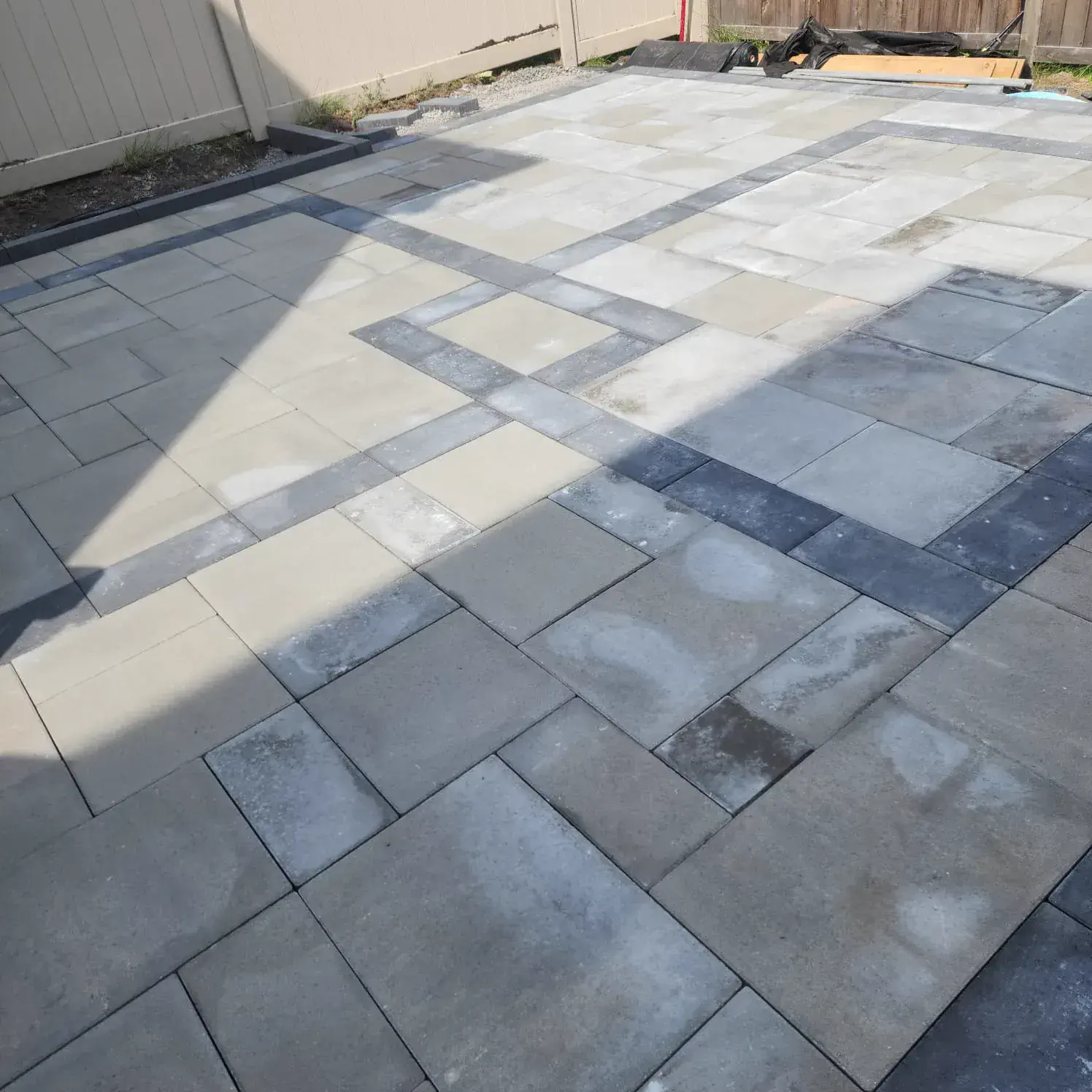 Backyard interlock patio floor set